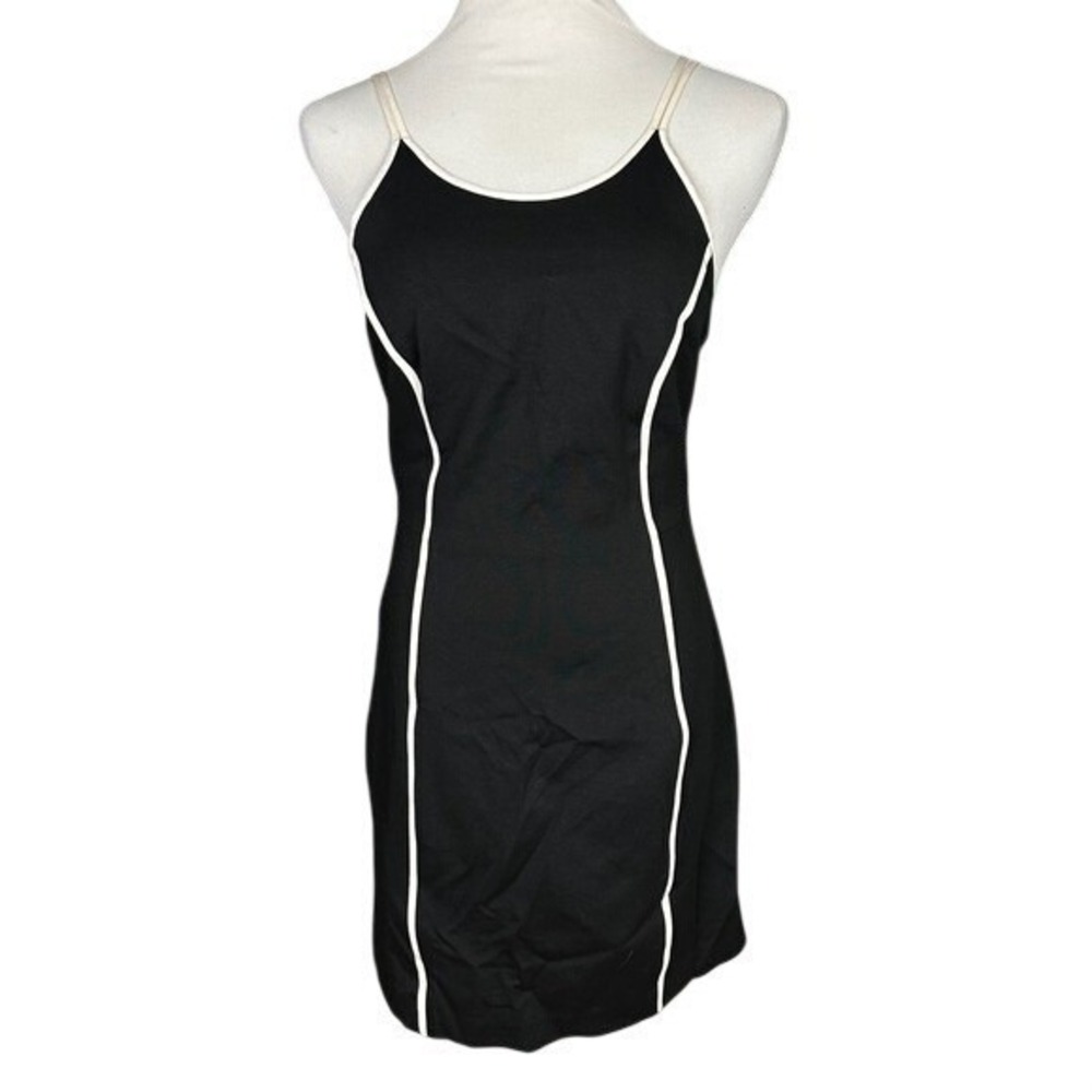 Trina‎ Turk Black White Piping Sheath Dress Sleeveless Silk Trim Size 6